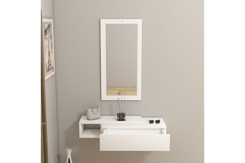 Vien Sidebord 82 cm - Hvit - Møbler - Bord - Avlastningsbord - Lampebord & sidebord