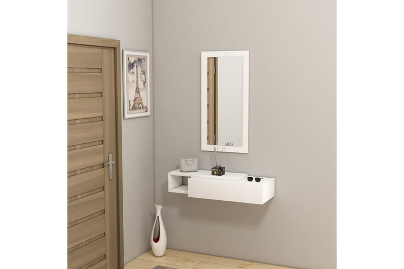 Vien Sidebord 82 cm - Hvit - Møbler - Bord - Avlastningsbord - Lampebord & sidebord