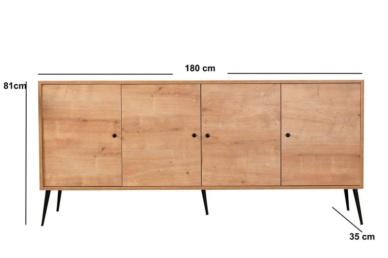 Violena Konsollbord 180 cm - Eik/Svart - Møbler - Bord - Avlastningsbord - Gangbord