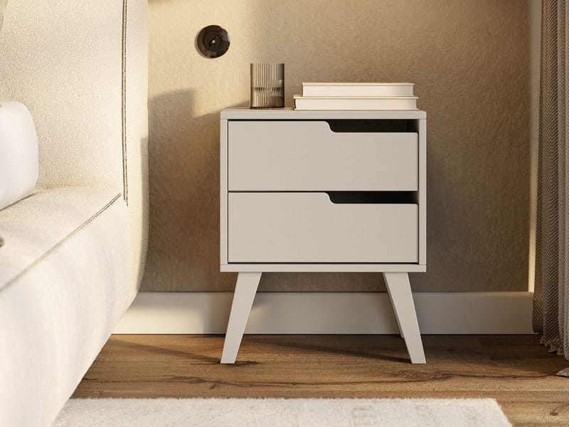 Virello Nattbord 45 cm - beige - Møbler - Bord - Avlastningsbord - Sengebord & nattbord