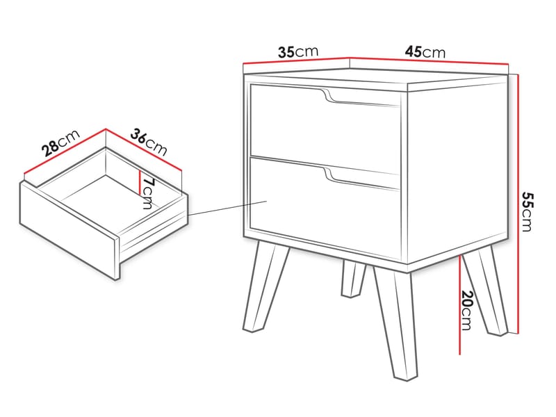 Virello Nattbord 45 cm - brun - Møbler - Bord - Avlastningsbord - Sengebord & nattbord