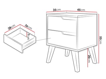 Virello Nattbord 45 cm - Møbler - Bord - Avlastningsbord - Sengebord & nattbord