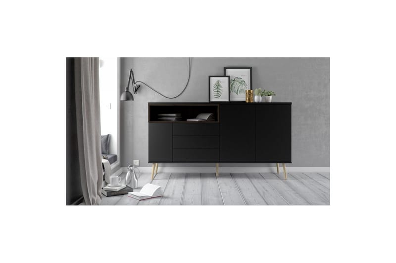 Virender Konsollbord 176 cm - Svart/Natur - Møbler - Bord - Avlastningsbord - Gangbord