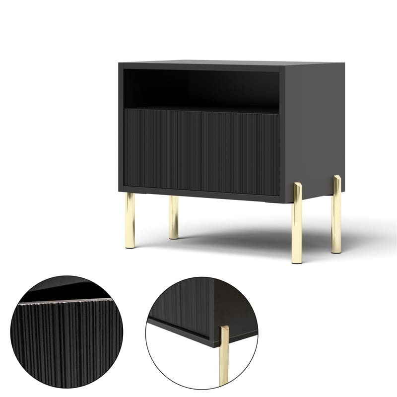 Virmani Nattbord 47 cm - Svart - Møbler - Bord - Avlastningsbord - Sengebord & nattbord