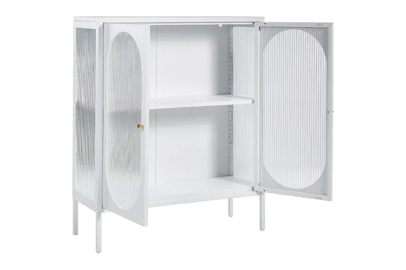 Vitrine Sarre Hvit, gull - Hvit, gull - Oppbevaring - Skap - Vitrineskap