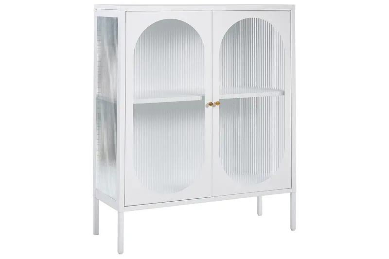 Vitrine Sarre Hvit, gull - Hvit, gull - Oppbevaring - Skap - Vitrineskap