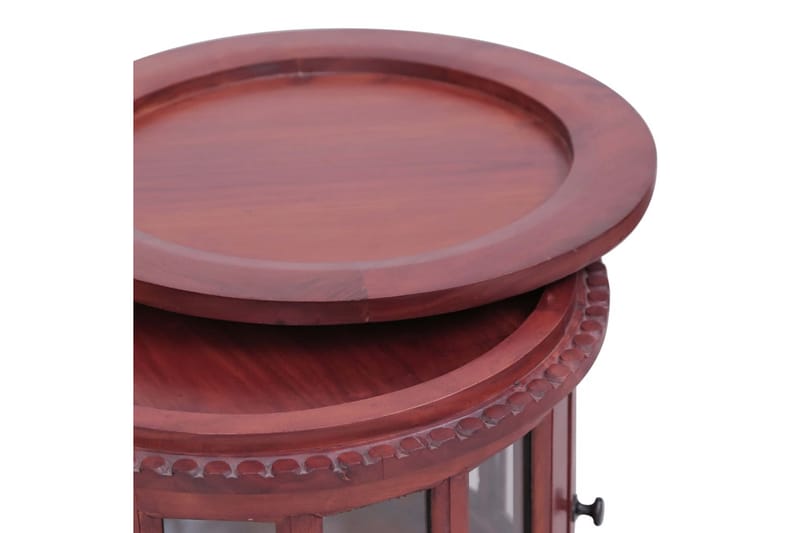 Vitrineskap brun 50x50x76 cm heltre mahogni - Brun - Lampebord & sidebord - Brettbord og småbord