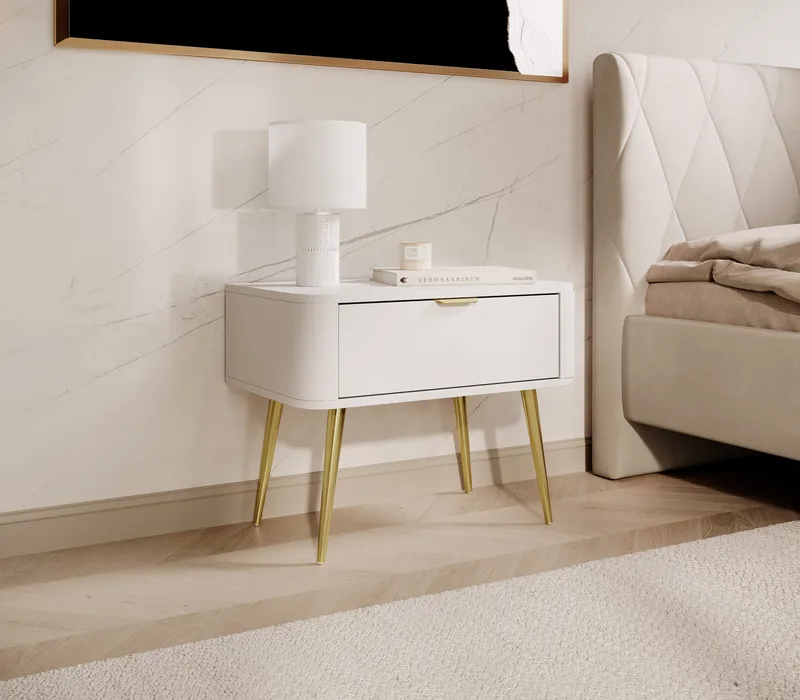 Walia Nattbord 63 cm - Hvit - Møbler - Bord - Avlastningsbord - Sengebord & nattbord