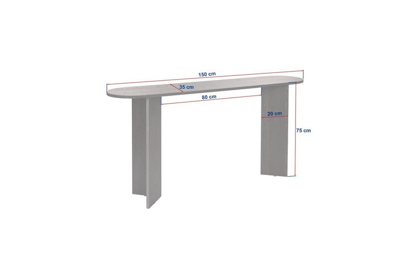 Yeno Konsollbord 150 cm - Hvit - Møbler - Bord - Avlastningsbord - Gangbord