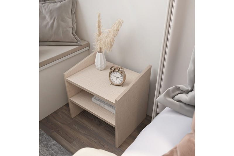 Zalric Nattbord 45 cm - Beige - Møbler - Bord - Avlastningsbord - Sengebord & nattbord