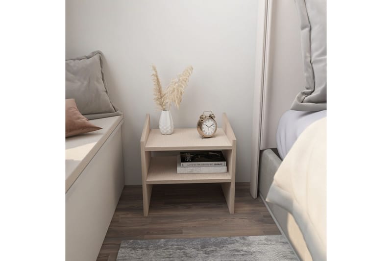 Zalric Nattbord 45 cm - Beige - Møbler - Bord - Avlastningsbord - Sengebord & nattbord