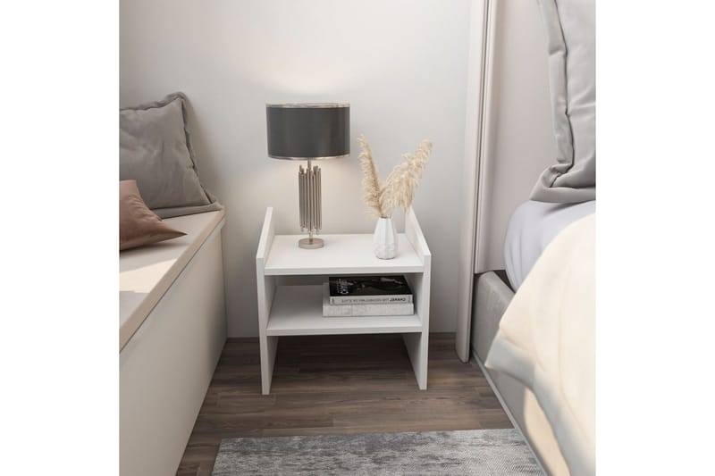 Zalric Nattbord 45 cm - Hvit - Møbler - Bord - Avlastningsbord - Sengebord & nattbord