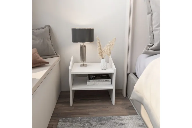 Zalric Nattbord 45 cm - Hvit - Møbler - Bord - Avlastningsbord - Sengebord & nattbord