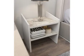 Zalric Nattbord 45 cm - Hvit - Møbler - Bord - Avlastningsbord - Sengebord & nattbord