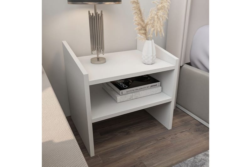 Zalric Nattbord 45 cm - Hvit - Møbler - Bord - Avlastningsbord - Sengebord & nattbord