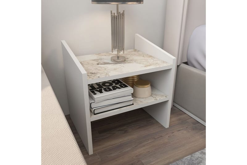 Zalric Nattbord 45 cm - Hvit - Møbler - Bord - Avlastningsbord - Sengebord & nattbord