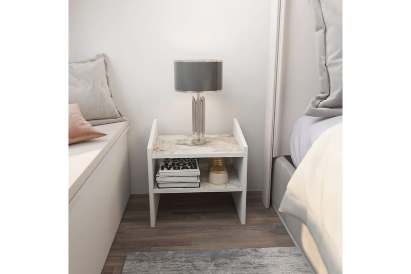 Zalric Nattbord 45 cm - Hvit - Møbler - Bord - Avlastningsbord - Sengebord & nattbord