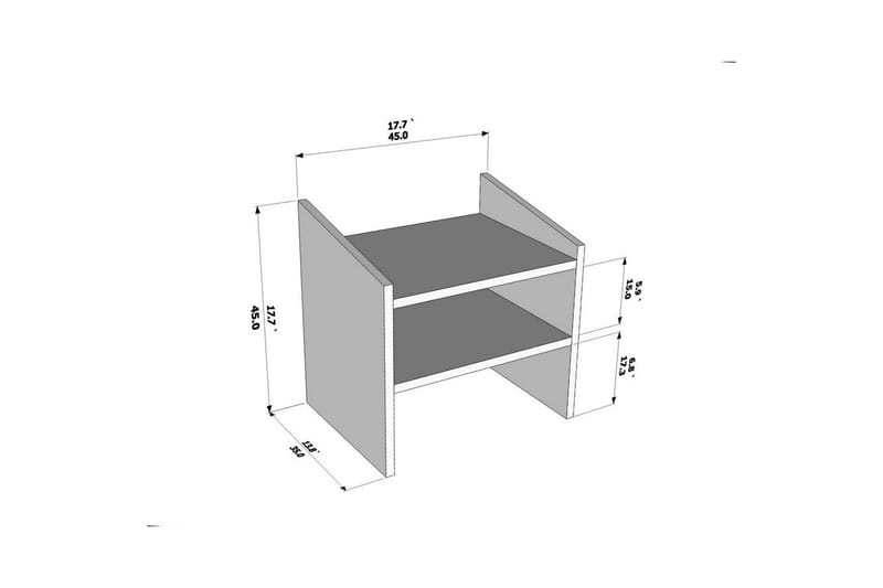 Zalric Nattbord 45 cm - Hvit - Møbler - Bord - Avlastningsbord - Sengebord & nattbord