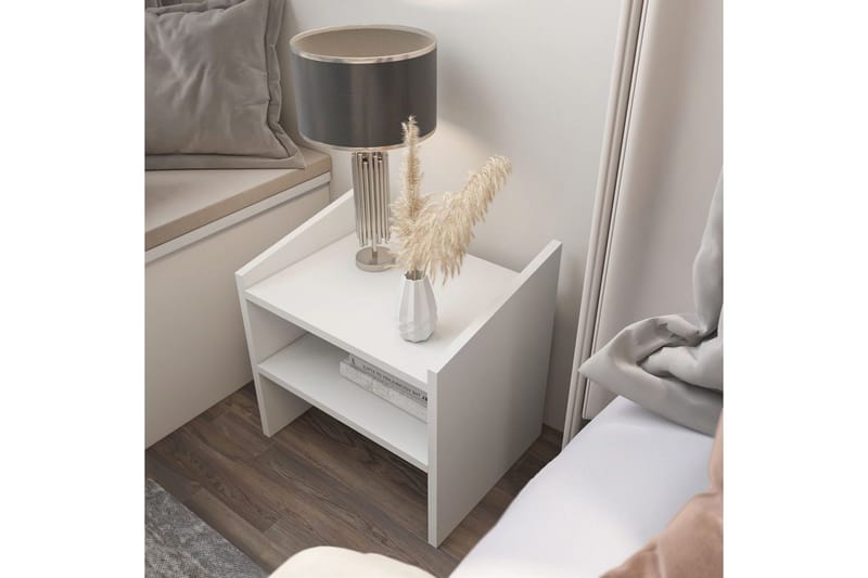 Zalric Nattbord 45 cm - Hvit - Møbler - Bord - Avlastningsbord - Sengebord & nattbord