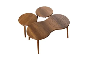Zalvar Sett med bord 100 cm - Sand - Møbler - Bord - Avlastningsbord - Settbord