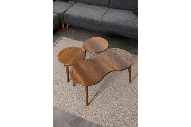 Zalvar Sett med bord 100 cm - Sand - Møbler - Bord - Avlastningsbord - Settbord