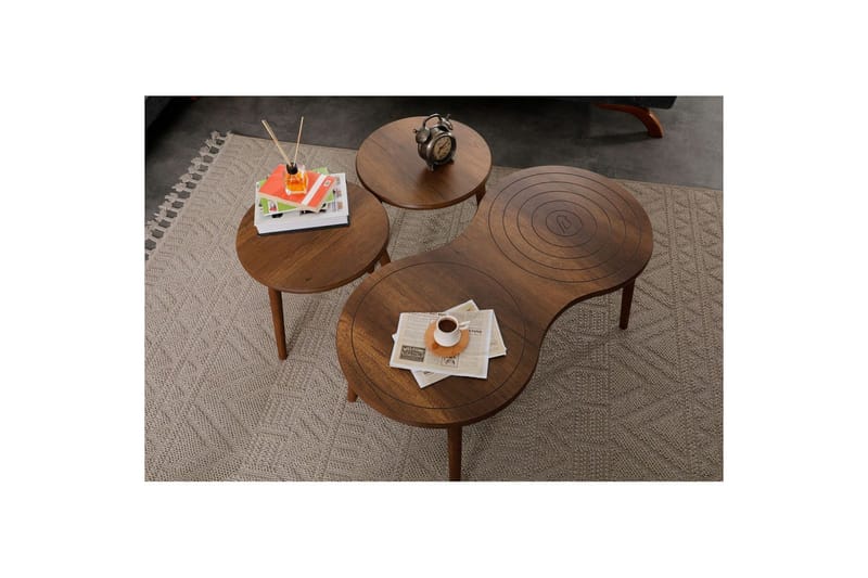 Zalvar Sett med bord 100 cm - Sand - Møbler - Bord - Avlastningsbord - Settbord