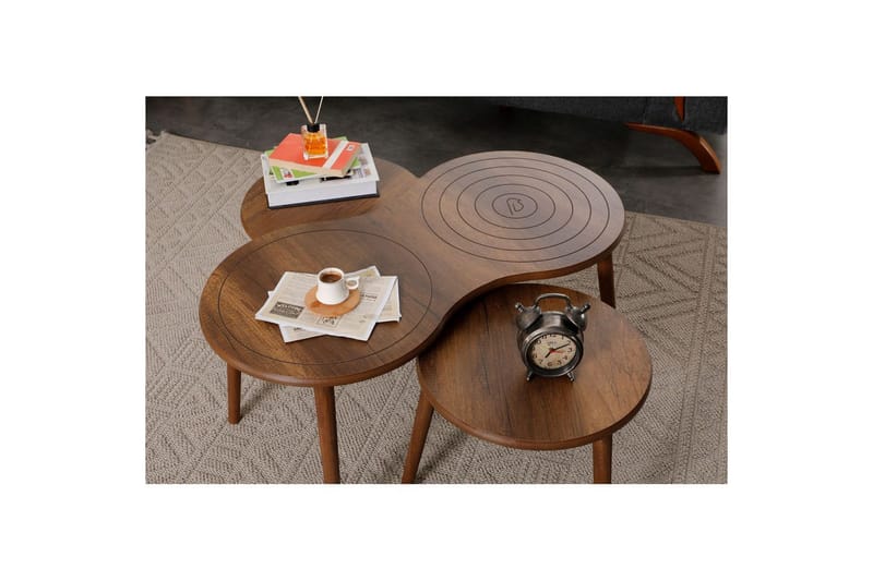 Zalvar Sett med bord 100 cm - Sand - Møbler - Bord - Avlastningsbord - Settbord