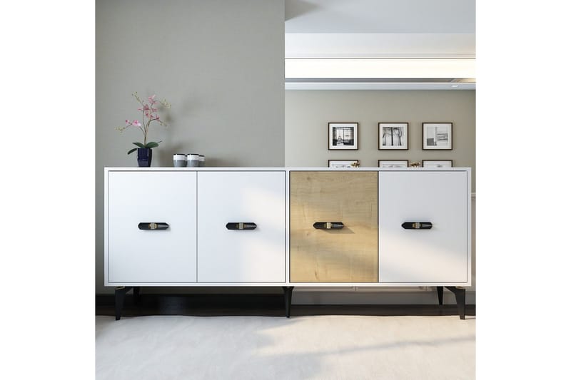 Zaven Konsollbord 180 cm - Hvit/Eik - Møbler - Bord - Avlastningsbord - Gangbord