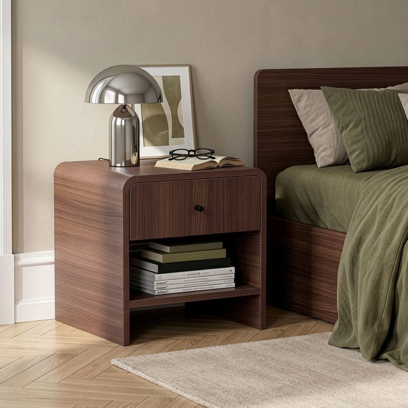 Zavio Nattbord 45x45x40 cm - Milano Walnut - Møbler - Bord - Avlastningsbord - Sengebord & nattbord