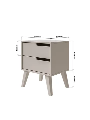 Zelto Nattbord 45 cm Høyre - Kasjmir (lys beige) - Møbler - Bord - Avlastningsbord - Sengebord & nattbord