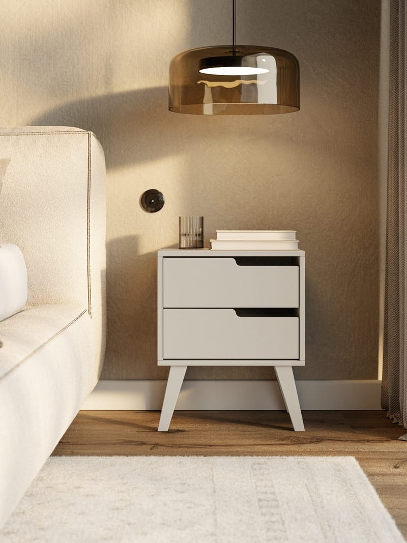 Zelto Nattbord 45 cm Høyre - Kasjmir (lys beige) - Møbler - Bord - Avlastningsbord - Sengebord & nattbord