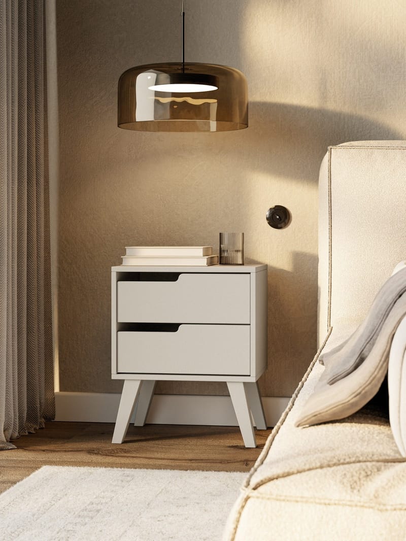 Zelto Nattbord 45 cm Venstre - Kasjmir (lys beige) - Møbler - Bord - Avlastningsbord - Sengebord & nattbord