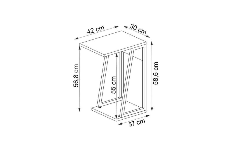 Zeric Sidebord 30 cm - Blå/Hvit - Møbler - Bord - Avlastningsbord - Lampebord & sidebord