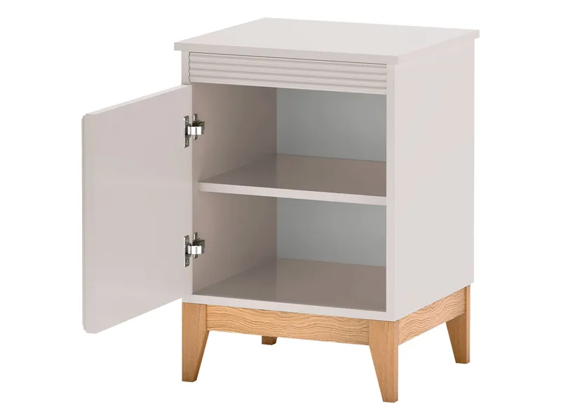 Zeylor Nattbord 45 cm i Tre med Oppbevaring og Skuffer - Hvit - Møbler - Bord - Avlastningsbord - Sengebord & nattbord