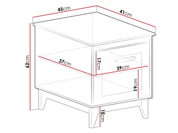 Zeylor Nattbord 45 cm - Møbler - Bord - Avlastningsbord - Sengebord & nattbord