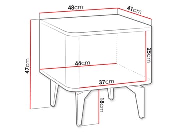 Zeyrin Nattbord 48 cm - Beige|brun|svart - Møbler - Bord - Avlastningsbord - Sengebord & nattbord