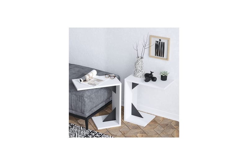 Zoey Sidebord 40 cm - Sort/Hvit - Møbler - Bord - Avlastningsbord - Lampebord & sidebord