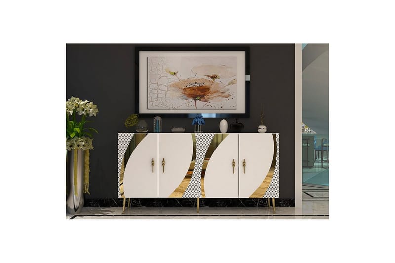 Zoman Konsollbord 150 cm - Gull/Hvit - Møbler - Bord - Avlastningsbord - Gangbord