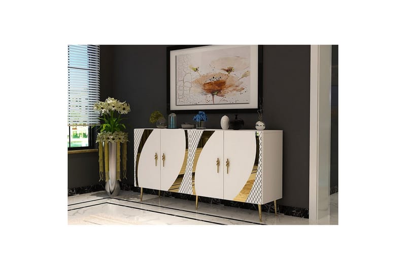 Zoman Konsollbord 150 cm - Gull/Hvit - Møbler - Bord - Avlastningsbord - Gangbord