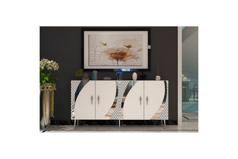 Zoman Konsollbord 150 cm - Hvit/Sølv - Møbler - Bord - Avlastningsbord - Gangbord