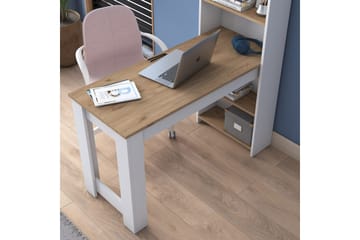 Jaan Skrivebord 53,8x120 cm Hvit/Brun - Hanah Home - Møbler - Bord - Barbord & ståbord - Barbord med oppbevaring