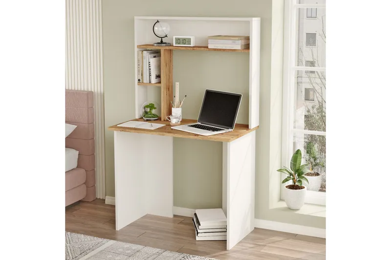 Kaiji Skrivebord 90x51,6 cm Mørkeblå/Hvit, Hanah Home