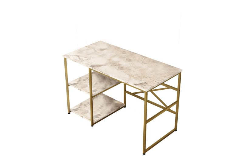 Juna Skrivebord 120x60 cm Hvit/Gull, Hanah Home