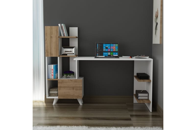 Etormay Skrivebord 60x170 cm Hvit/Brun - Hanah Home - Møbler - Bord - Kontorbord - Skrivebord