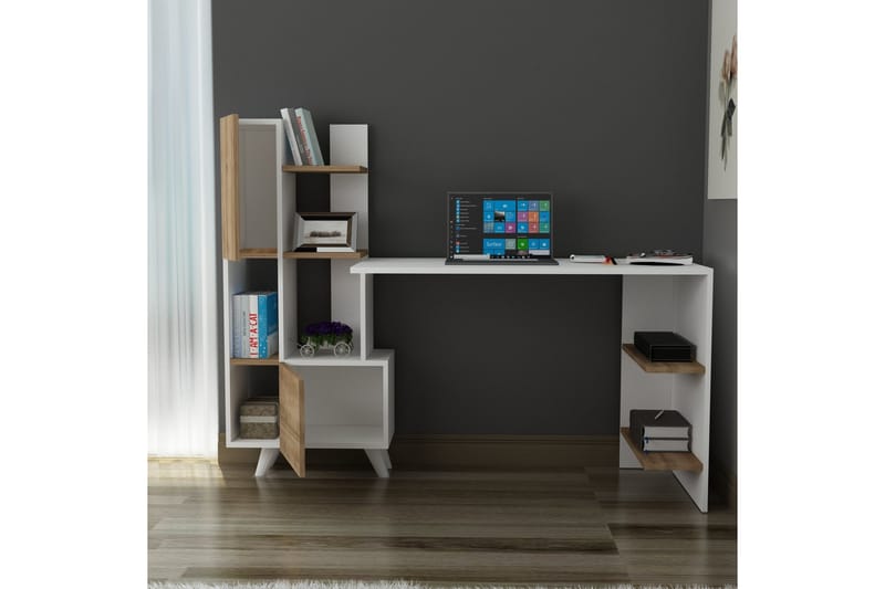 Etormay Skrivebord 60x170 cm Hvit/Brun - Hanah Home - Møbler - Bord - Kontorbord - Skrivebord