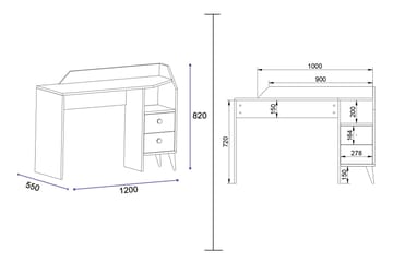 Hafing Skrivebord 120x55 cm Hvit - Hanah Home - Møbler - Bord - Kontorbord - Skrivebord
