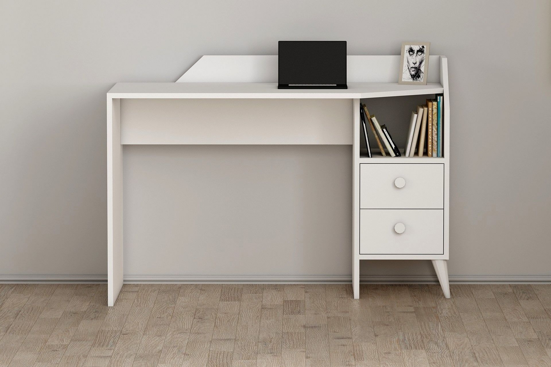 Hafing Skrivebord 120x55 cm Hvit - Hanah Home - Møbler - Bord - Kontorbord - Skrivebord