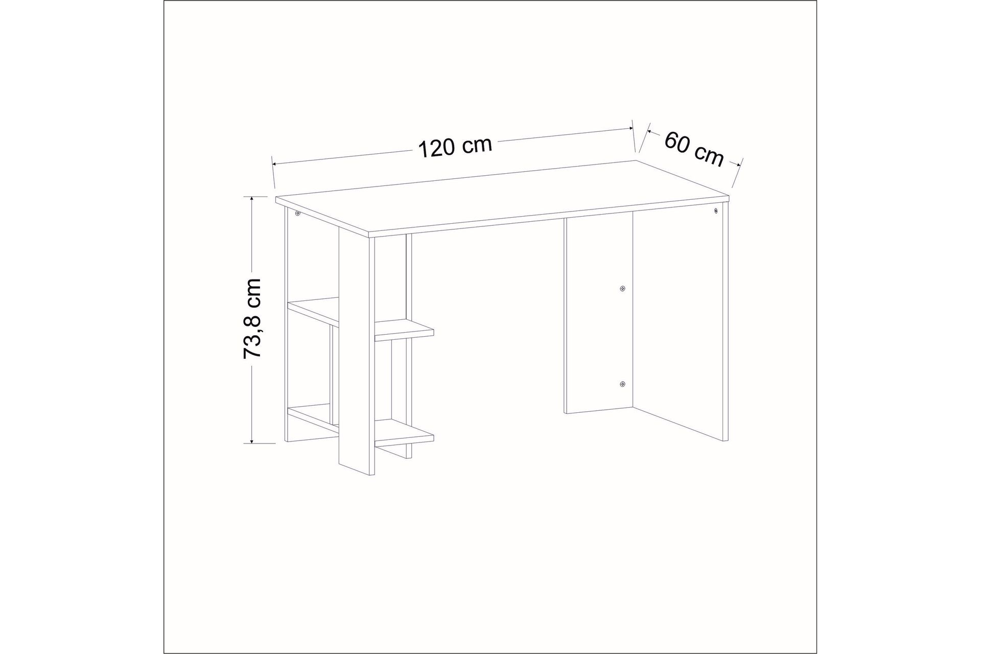Alyasmin Skrivebord 120x60 cm Blå - Hanah Home - Møbler - Bord - Kontorbord - Skrivebord