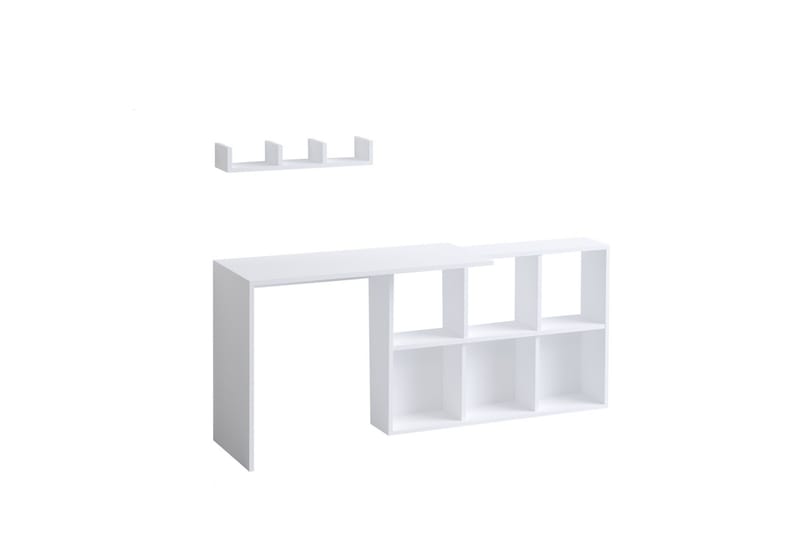 Kaus Skrivebord 74x45 cm Hvit/Brun - Hanah Home - Møbler - Bord - Kontorbord - Skrivebord