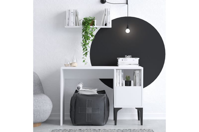 Rish Skrivebord 74x45 cm Hvit - Hanah Home - Møbler - Bord - Kontorbord - Skrivebord